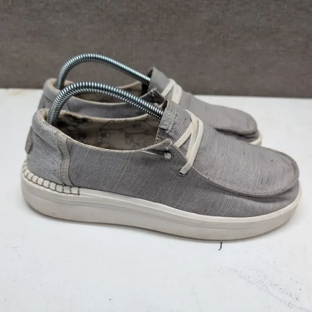 Hey Dude Women's Wendy Rise Slip-On Loafers Gray Shoes Size 9 Lightweight